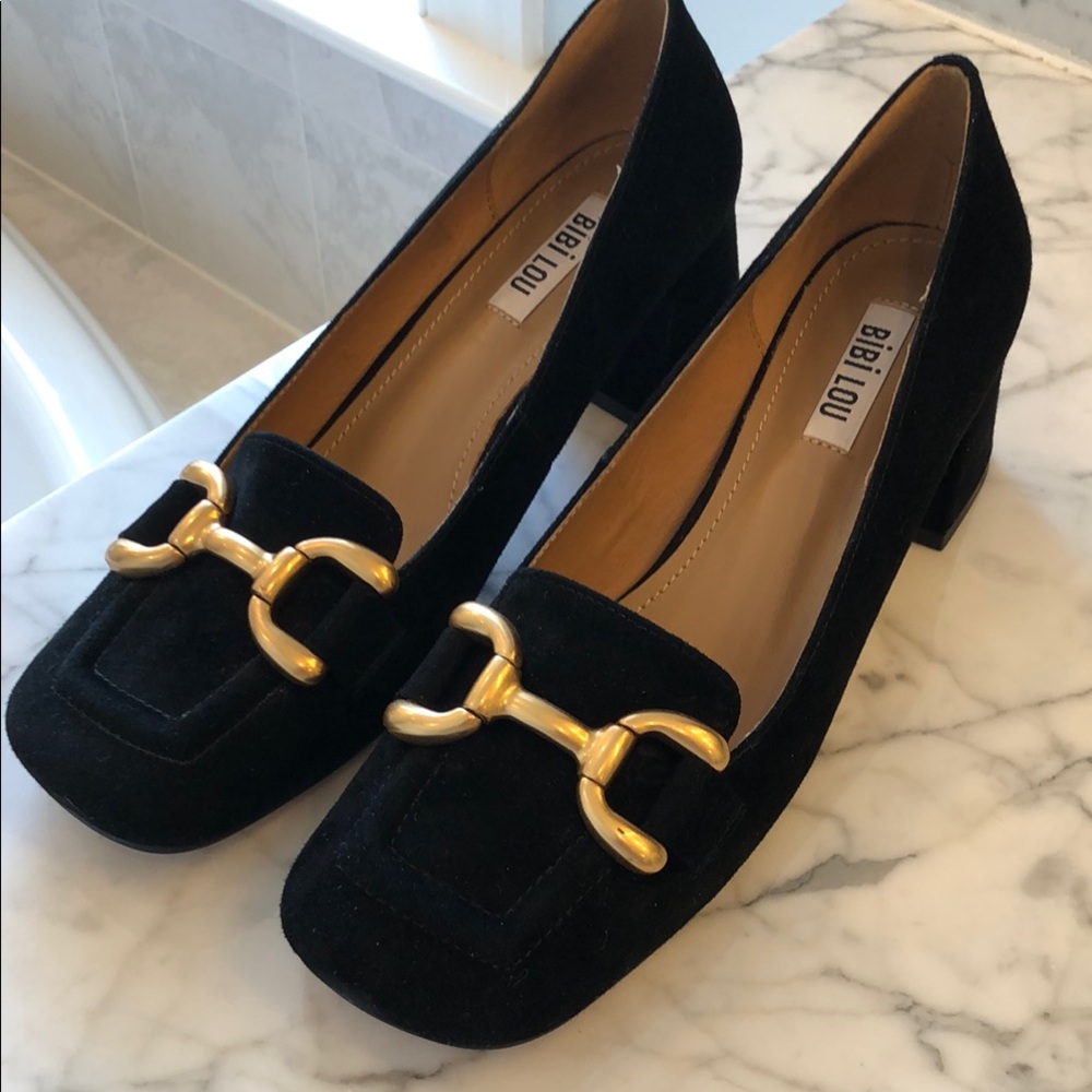 Bibi Lou black suede loafers Size 38 or 7.5-8 US
